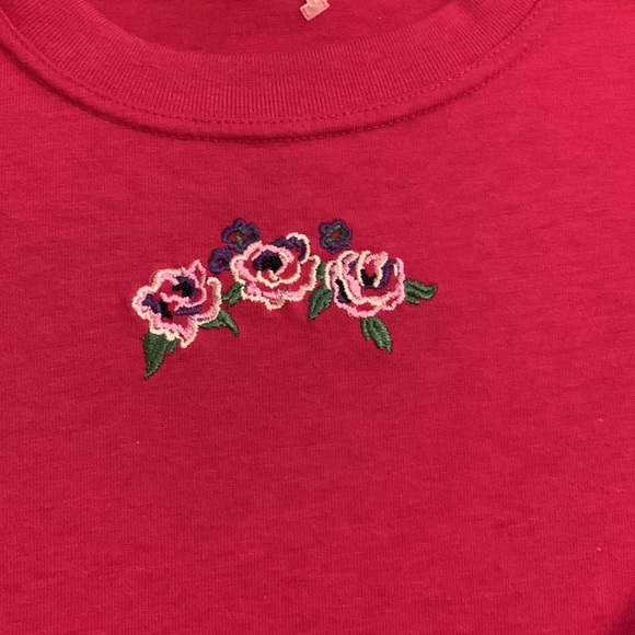 Fuchsia Top with Floral Embroidery by Diversity Sport - Picture 6 of 6